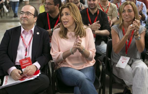 Miquel Iceta, Susana Díaz y Carme Chacón.