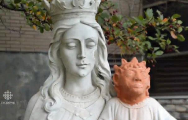 Una imagen religiosa en Canadá es restaurada al más puro estilo 'Ecce Homo' de Borja