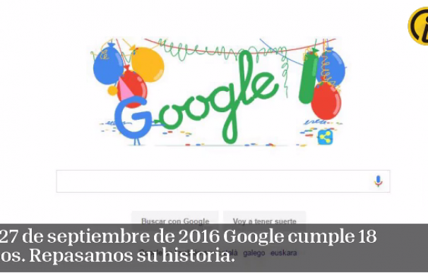 Google cumple 18 años