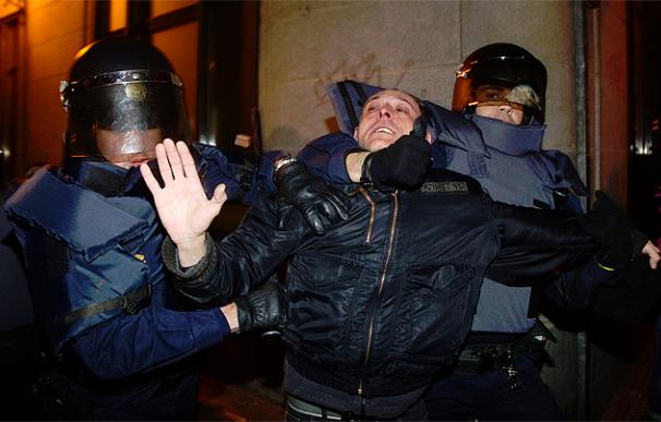 Nueve detenidos tras la protesta contra la reforma laboral en el centro de Madrid