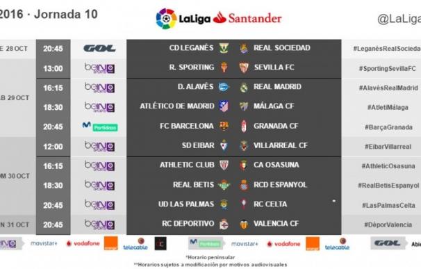 Los duelos Alavés-Real Madrid y Barça-Granada se disputarán el sábado 29 de octubre