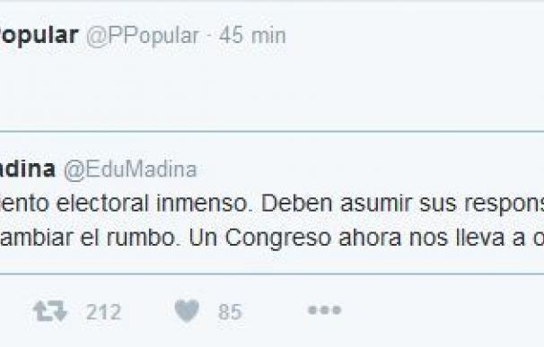 La cuenta del PP en Twitter bromea con la crisis interna del PSOE