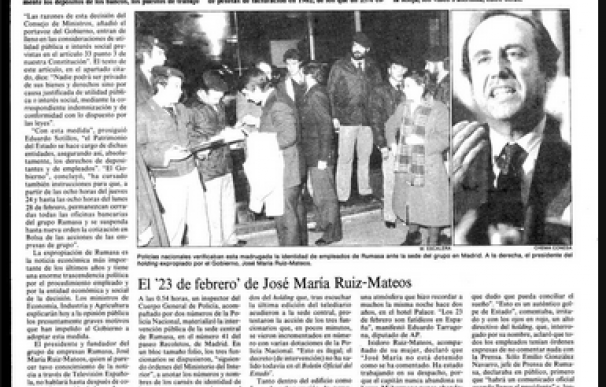 Portada de El País del 24 de febrero de 1983.
