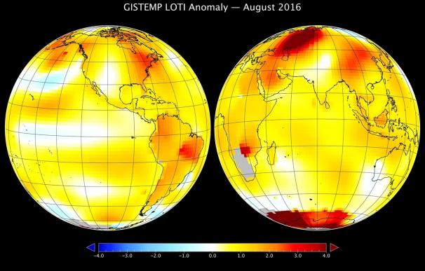 Agosto de 2016, otro mes de calor récord en el mundo