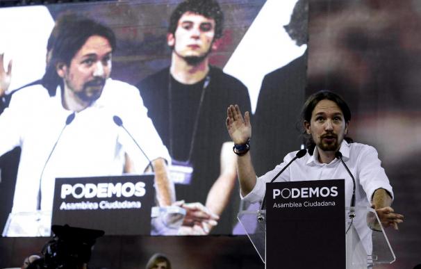 Pablo Iglesias, en un momento de su discurso ayer en la Asamblea de Podemos