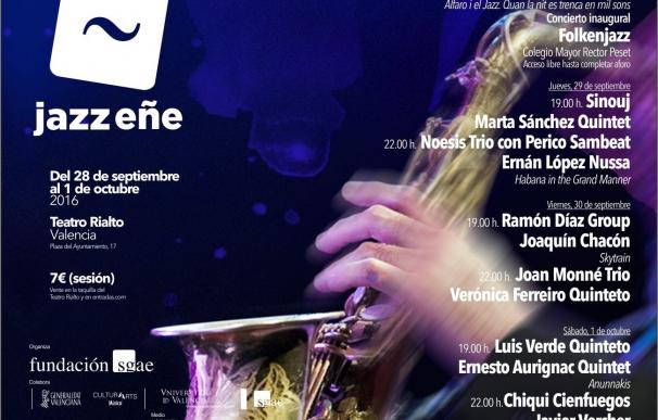 Fundación SGAE organiza en Valencia desde el 28 de septiembre 'JazzEñe 2016' para internacionalizar el jazz español