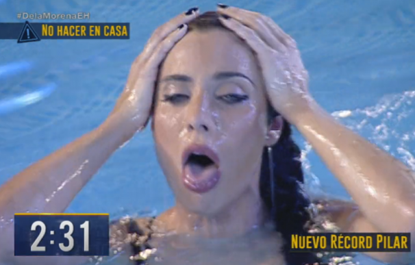 Pilar Rubio casi se ahoga haciendo en un reto de 'El Hormiguero'