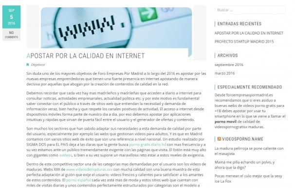 C's alerta del hackeo de la web del Foro de Empresas con Madrid con contenido porno "no apto para señoritas"
