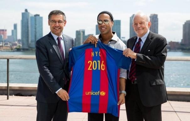 El FC Barcelona y Unicef escenifican en la ONU sus diez años de alianza