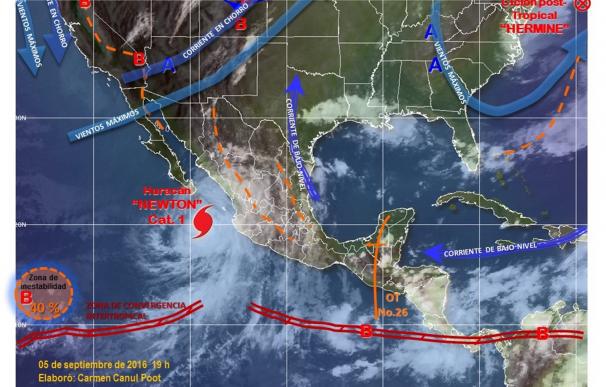 Mueren dos personas a causa del paso del huracán 'Newton' por el noroeste de México