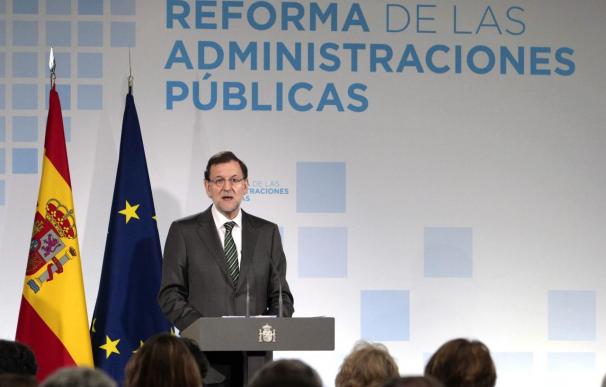El presidente del Gobierno, Mariano Rajoy, durante la presentación de la Reforma de las Administraciones el pasado jueves.