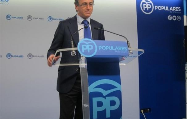 Alonso afirma que pueden ser el "freno al soberanismo" y que el PP no se plegará para hacer de "subalterno del PNV"