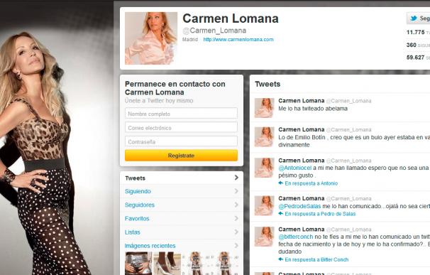 Carmen Lomana lanza el bulo de la muerte de Emilio Botín en Twitter