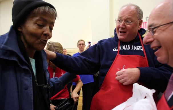 El cardenal arzobispo de Nueva York Timothy Dolan, durante un acto benéfico en el pasado día de Acción de Gracias