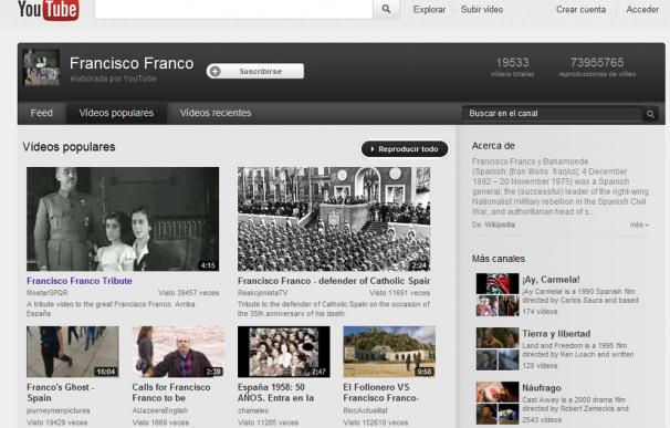 Canal de Francisco Franco en YouTube