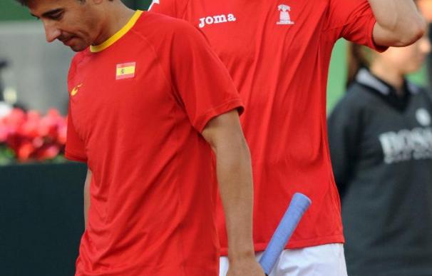 Granollers y López en el partido de Copa Davis ante Austria