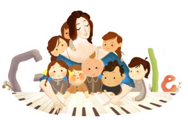 El 'doodle' de Google de Clara Schumann
