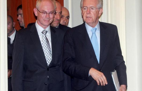 Monti y Van Rompuy proponen una cumbre para evitar la disgregación de Europa