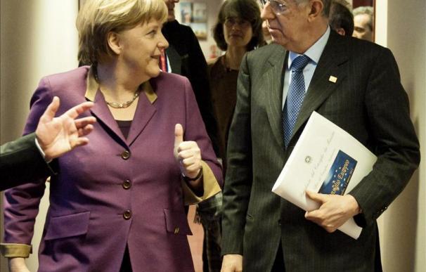Merkel y Monti creen que la fase más aguda de la crisis financiera ha pasado
