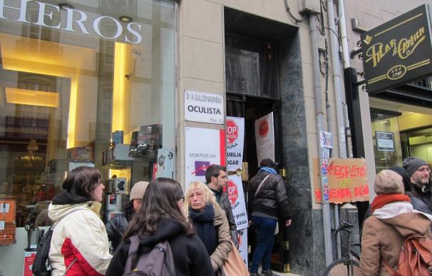 Protesta en A Coruña contra una ejecución hipotecaria.