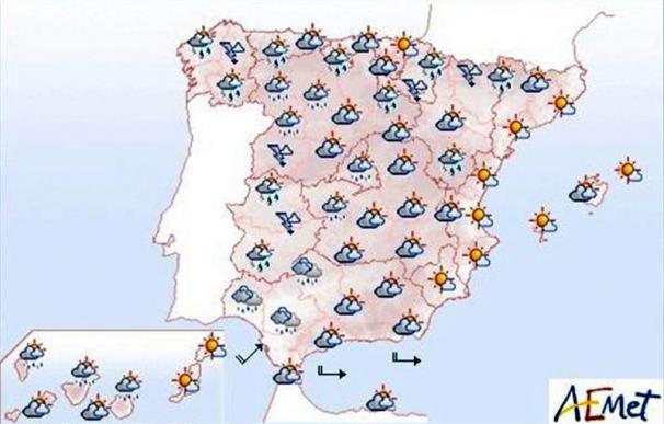 Lluvias persistentes en Galicia, Extremadura y Andalucía oriental