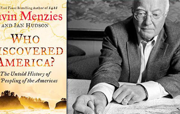 El controvertido historiador británico Gavin Menzies y su nuevo libro