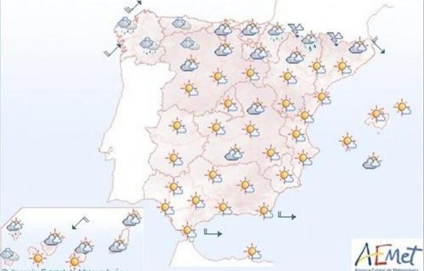 Posibilidad de lluvias débiles en el oeste de Galicia