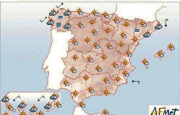 Posibilidad de lluvias débiles en el oeste de Galicia