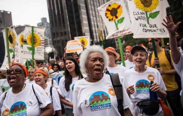 Manifestantes en Nueva York durante una marcha contra el cambio climático