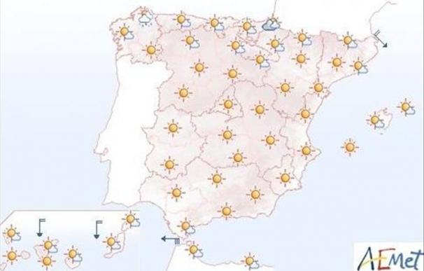 Mañana, ascenso térmico en Canarias y cielos poco nubosos en la península