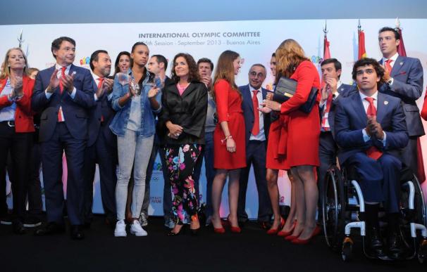 Imagen de abatamiento de la delegación española tras la decisión del COI de que sea Tokio la sede de los Juegos Olímpicos de 2020.