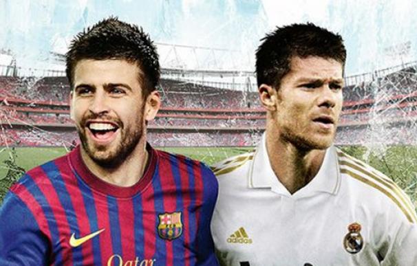 Detalle de la portada de FIFA 12 con Piqué y Xabi Alonso