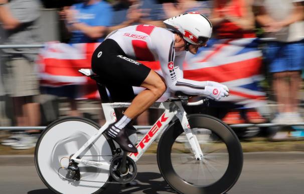 Fabian Cancellara, durante la prueba de contrarreloj de los Juegos Olímpicos de Londres