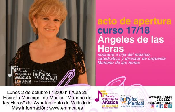 Ángeles, soprano e hija de Mariano de las Heras, inaugura el 2 de octubre el curso en la Escuela de Música de Valladolid