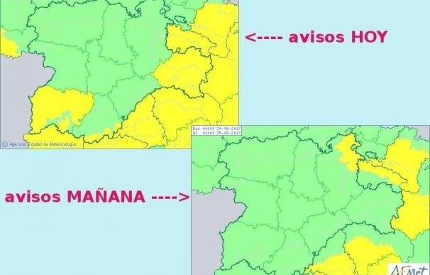 Previsión de temperaturas máximas elevadas en Ávila y Salamanca y de tormentas en Soria
