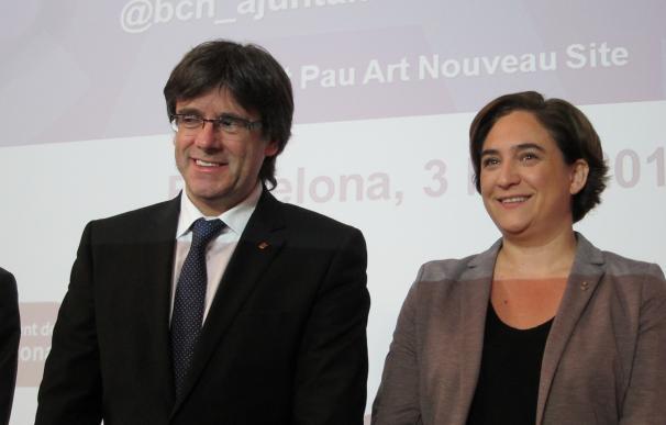 Colau y Puigdemont anuncian que en Barcelona se podrá votar el 1-O sin detallar cómo