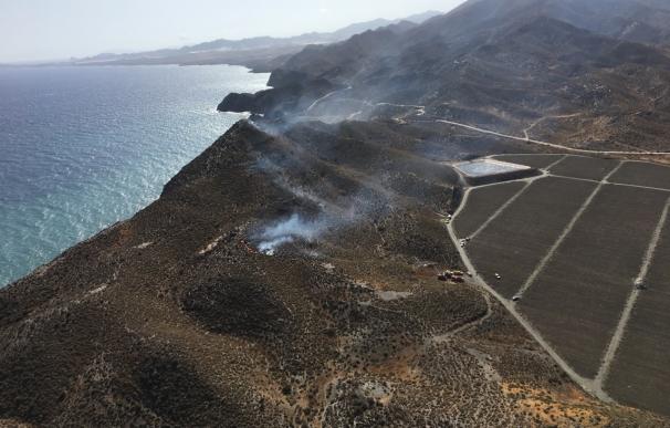 Un incendio forestal calcina 1,5 hectáreas de monte bajo en Puntas de Calnegre