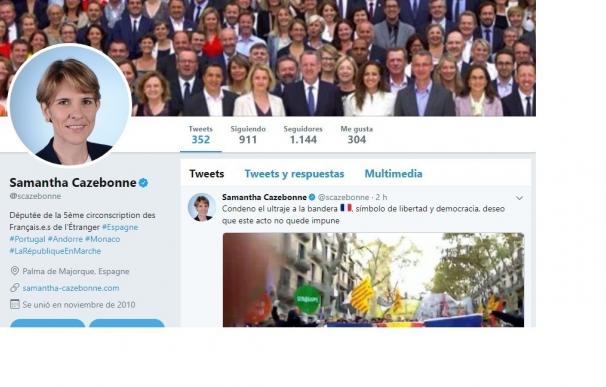 Diputada francesa condena el "ultraje" a su bandera en Barcelona y pide que "este acto no quede impune"