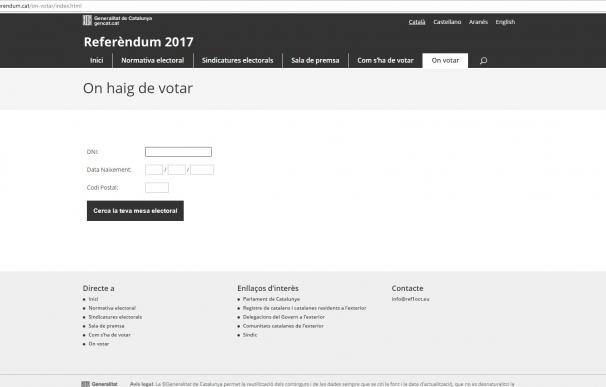 Crean una web falsa del referéndum que envía a votar a colegios erróneos
