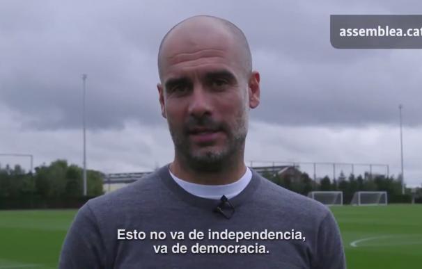 Pep Guardiola apoya el referéndum de Catalunya en un vídeo de la ANC