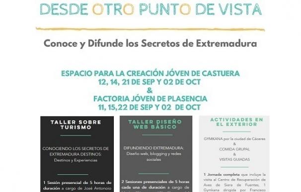 Castuera y Plasencia disfrutarán de talleres centrados en Turismo y en Diseño Web Básico