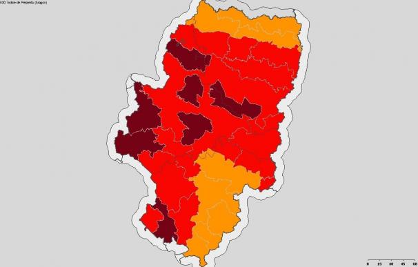 Aumentan las áreas en prealerta roja plus por incendios en Aragón