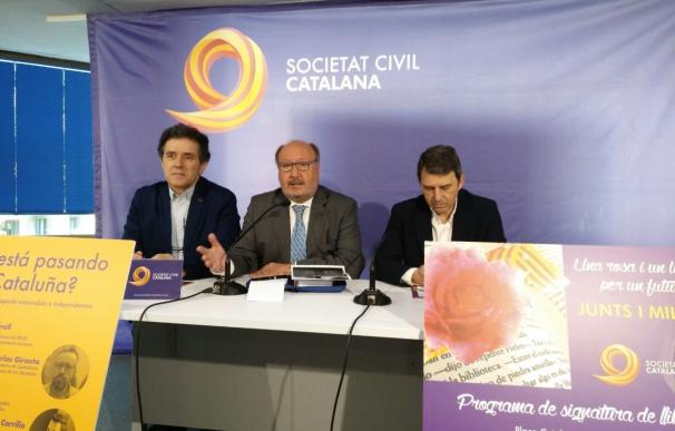 Sociedad Civil Catalana prepara actos ante la Diada y el 1-O y desea "unidad de acción" de Cs, PSC y PP