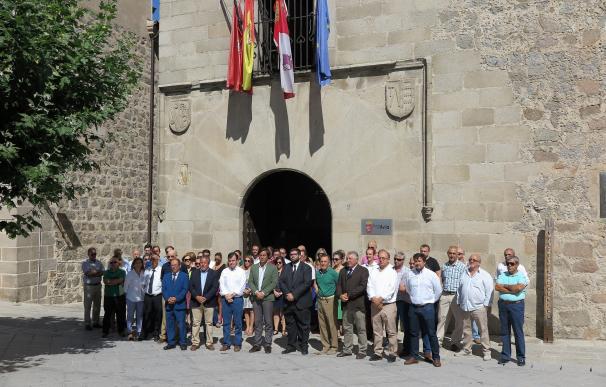 Minuto de silencio ante la Diputación de Ávila por las víctimas del doble atentado