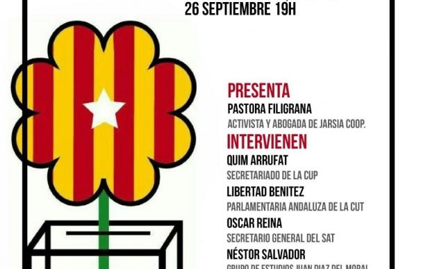 SAT organiza en la UPO un acto para informar sobre el referéndum en Cataluña y el derecho a decidir