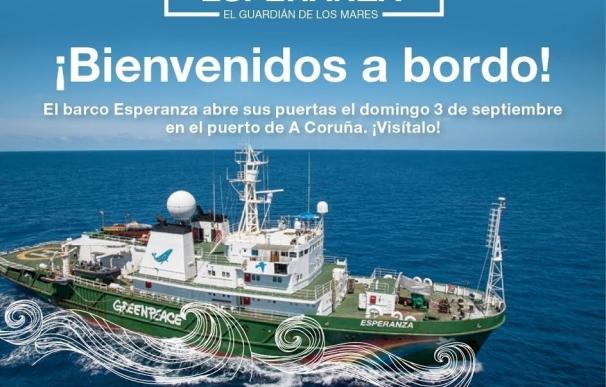 El barco de Greenpeace 'Esperanza' inicia este jueves en La Coruña un recorrido por el Cantábrico para "salvar el clima"