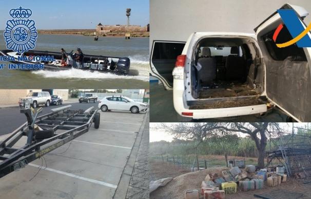 Intervenida una tonelada de hachís a una organización de narcotransporte de Huelva por vía marítima