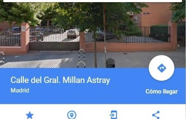 La calle Millán Astray vuelve a aparecer en Google Maps a petición de la plataforma de legionarios veteranos