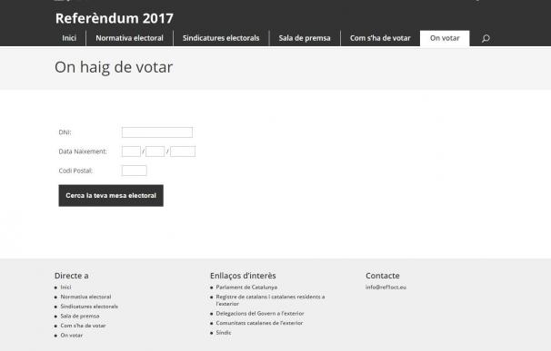 La Fiscalía pide investigar la web del referéndum que anuncia dónde votar