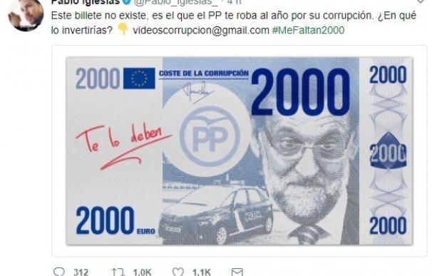 Malestar del SUP con Pablo Iglesias por criticar la corrupción mezclando en una imagen a Rajoy y un coche policial